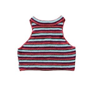 Altar’d State Crochet Crop Top Size Large Sleeveless Yarn Granny Knit Boho Retro